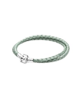 Pandora Moments Double Woven Leather Joia Pulseira Mulher 590705CLG-D