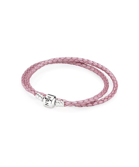 Pandora Moments Double Woven Leather Joia Pulseira Mulher 590705CMP-D