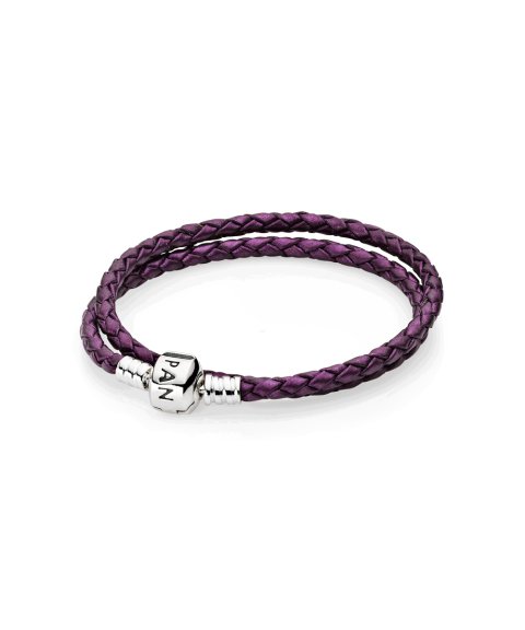 Pandora Moments Double Woven Leather Joia Pulseira Mulher 590705CPE-D