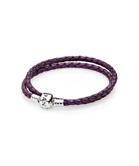 Pandora Moments Double Woven Leather Joia Pulseira Mulher 590705CPE-D Pandora Moments Double Woven Leather Joia Pulseira Mulher 590705CPE-D