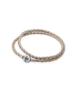 Pandora Moments Double Woven Leather Joia Pulseira Mulher 590705CPL-D