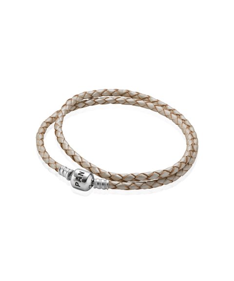 Pandora Moments Double Woven Leather Joia Pulseira Mulher 590705CPL-D Pandora Moments Double Woven Leather Joia Pulseira Mulher 590705CPL-D