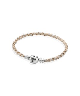 Pandora Moments Single Woven Leather Joia Pulseira Mulher 590705CPL-S