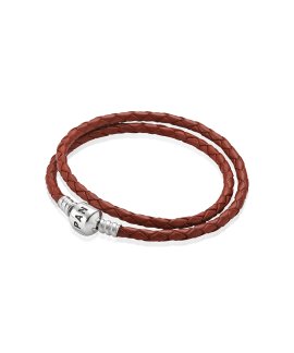 Pandora Moments Double Woven Leather Joia Pulseira Mulher 590705CRD-D