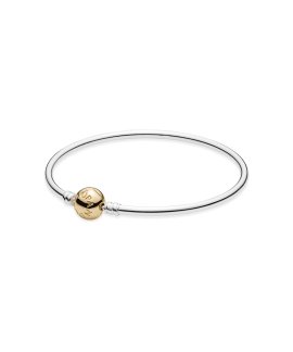 Pandora Moments Two-Tone Bangle Joia Pulseira Mulher 590718