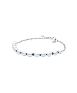 Pandora Freshwater Pearl Blue Cord Joia Pulseira Mulher 591689C01