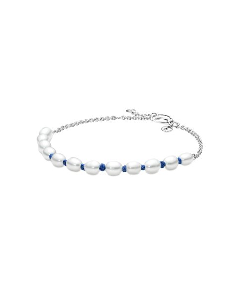 Pandora Freshwater Pearl Blue Cord Joia Pulseira Mulher 591689C01 Pandora Freshwater Pearl Blue Cord Joia Pulseira Mulher 591689C01