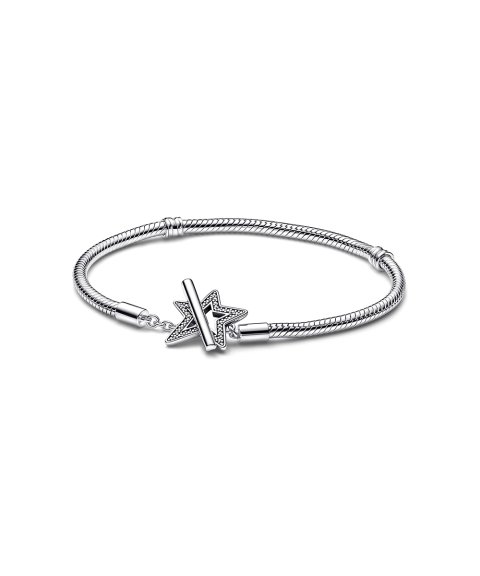 Pandora Moments Asymmetric Star T-bar Snake Joia Pulseira Mulher 592357C01 Pandora Moments Asymmetric Star T-bar Snake Joia Pulseira Mulher 592357C01