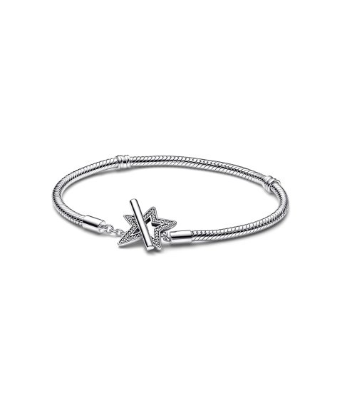 Pandora Moments Asymmetric Star T-bar Snake Joia Pulseira Mulher 592357C01