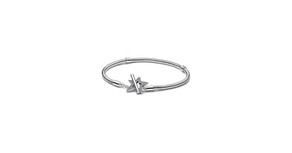 Pandora Moments Asymmetric Star T-bar Snake Joia Pulseira Mulher