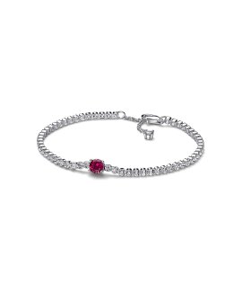 Pandora Red Sparkling Round Pavé Tennis Joia Pulseira Mulher 592403C01