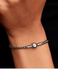 Pandora Black Cord Box Chain Joia Pulseira Mulher 593816C02
