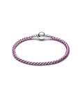 Pandora Purple Cord Box Chain Joia Pulseira Mulher 593816C03