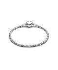 Pandora Heart Clasp Faceted Snake Chain Joia Pulseira Mulher 594236C00
