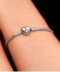 Pandora Moments Heart and Snake Joia Pulseira Mulher 594594C00