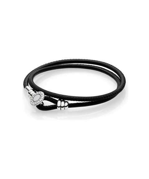 Pandora Moments Double Leather Joia Pulseira Mulher 597194CBK Pandora Moments Double Leather Joia Pulseira Mulher 597194CBK
