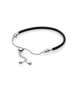 Pandora Moments Sliding Black Joia Pulseira Mulher 597225CBK-2