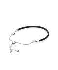 Pandora Moments Sliding Black Joia Pulseira Mulher 597225CBK-2 Pandora Moments Sliding Black Joia Pulseira Mulher 597225CBK-2