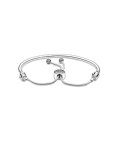 Pandora Moments Pavé Heart and Snake Chain Joia Pulseira Mulher 598699C01-2