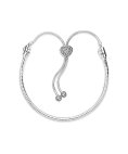 Pandora Moments Pavé Heart and Snake Chain Joia Pulseira Mulher 598699C01-2