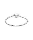 Pandora Engravable Heart Clasp Snake Chain Joia Pulseira Mulher 599206C00