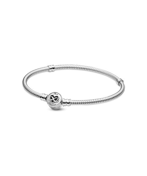 Pandora Moments Heart Infinity Clasp Snake Joia Pulseira Mulher 599365C00