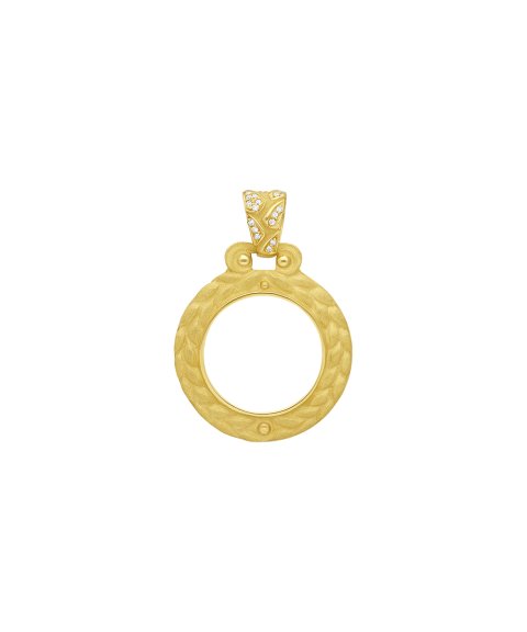 DonaZinda Aro de Libra Joia Pendente Colar Ouro 19.2K e Diamantes 600871310
