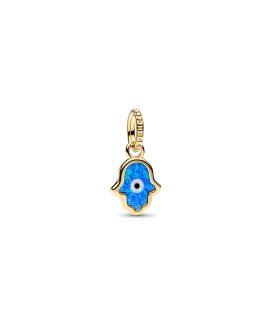 Pandora Shine Opalescent Blue Hamsa Hand Joia Conta Pendente Pulseira Mulher 762699C01