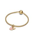 Pandora Pink Splittable Mother and Daughter Joia Conta Pendente Pulseira Mulher 763766C01