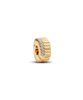 Pandora Ribbed Joia Conta Clip Mulher 764078C01