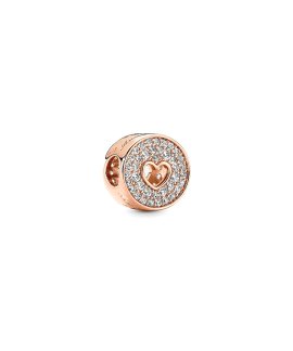 Pandora Rose Pavé and Heart Anniversary Joia Conta Mulher 781977C01