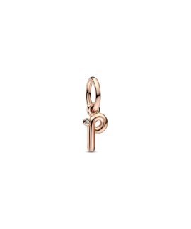 Pandora Rose Letter P Script Alphabet Joia Conta Pendente Pulseira Mulher 782461C01