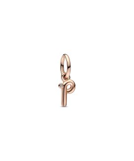 Pandora Rose Letter P Script Alphabet Joia Conta Pendente Pulseira Mulher 782461C01