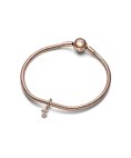 Pandora Rose Letter T Script Alphabet Joia Conta Pendente Pulseira Mulher 782469C01