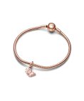 Pandora Rose Pink Butterfly and Quote Joia Conta Pendente Pulseira Mulher 782555C01