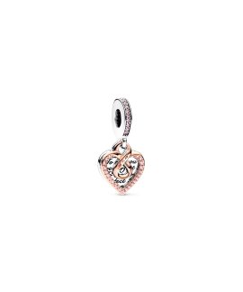 Pandora Two-tone Infinity Mum Heart Joia Conta Pendente Pulseira Mulher 782641C01