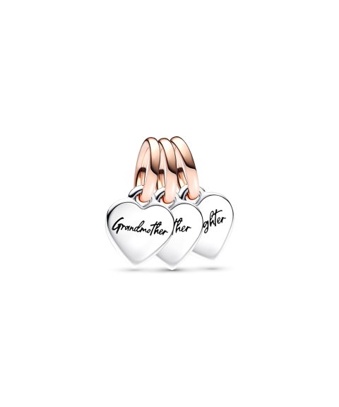 Pandora Two-tone Splittable Family Generation of Hearts Joia Conta Pendente Pulseira Mulher 782648C00