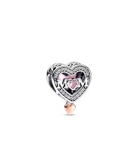 Pandora Two-tone Openwork Mum and Heart Joia Conta Mulher 782653C01