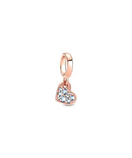 Pandora Rose Blue Pavé Tilted Heart Joia Conta Pendente Pulseira Mulher 789404C01