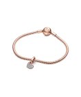 Pandora Rose Blue Pavé Tilted Heart Joia Conta Pendente Pulseira Mulher 789404C01