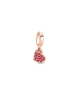 Pandora Rose Red Pavé Tilted Heart Joia Conta Pendente Pulseira Mulher 789404C02