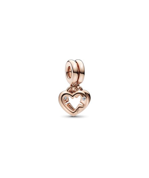Pandora Rose Linked Sister Hearts Split Joia Conta Pendente Pulseira Mulher 789538C01 Pandora Rose Linked Sister Hearts Split Joia Conta Pendente Pulseira Mulher 789538C01