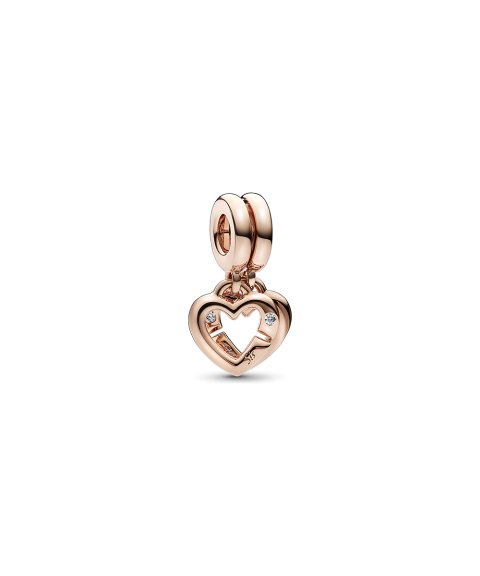 Pandora Rose Linked Sister Hearts Split Joia Conta Pendente Pulseira Mulher 789538C01