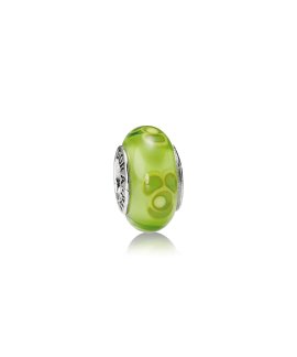 Pandora Lime Green Flower Murano Joia Conta Mulher 790648