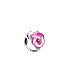 Pandora Pink Pansy Flower Joia Conta Clip Mulher 790772C01