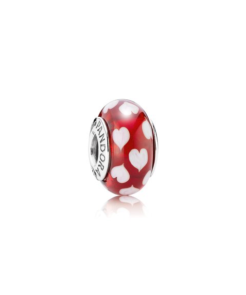 Pandora Red And White Heart Joia Conta Mulher 790948