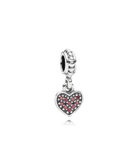 Pandora Red Pavé Heart Pendant Joia Conta Pendente Pulseira Mulher 791023CZR