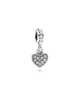 Pandora Pavé Heart Pendant Joia Conta Pendente Pulseira Mulher 791023CZ