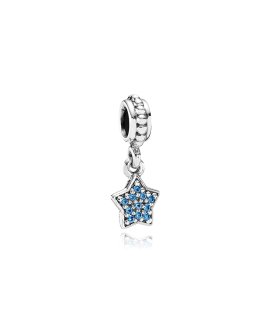 Pandora Blue Star Pavé Joia Conta Pendente Pulseira Mulher 791024CZB