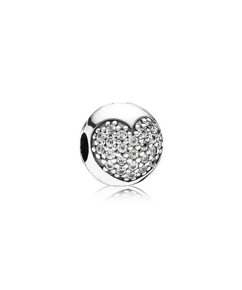 Pandora Pavé Heart Joia Conta Clip Mulher 791053CZ